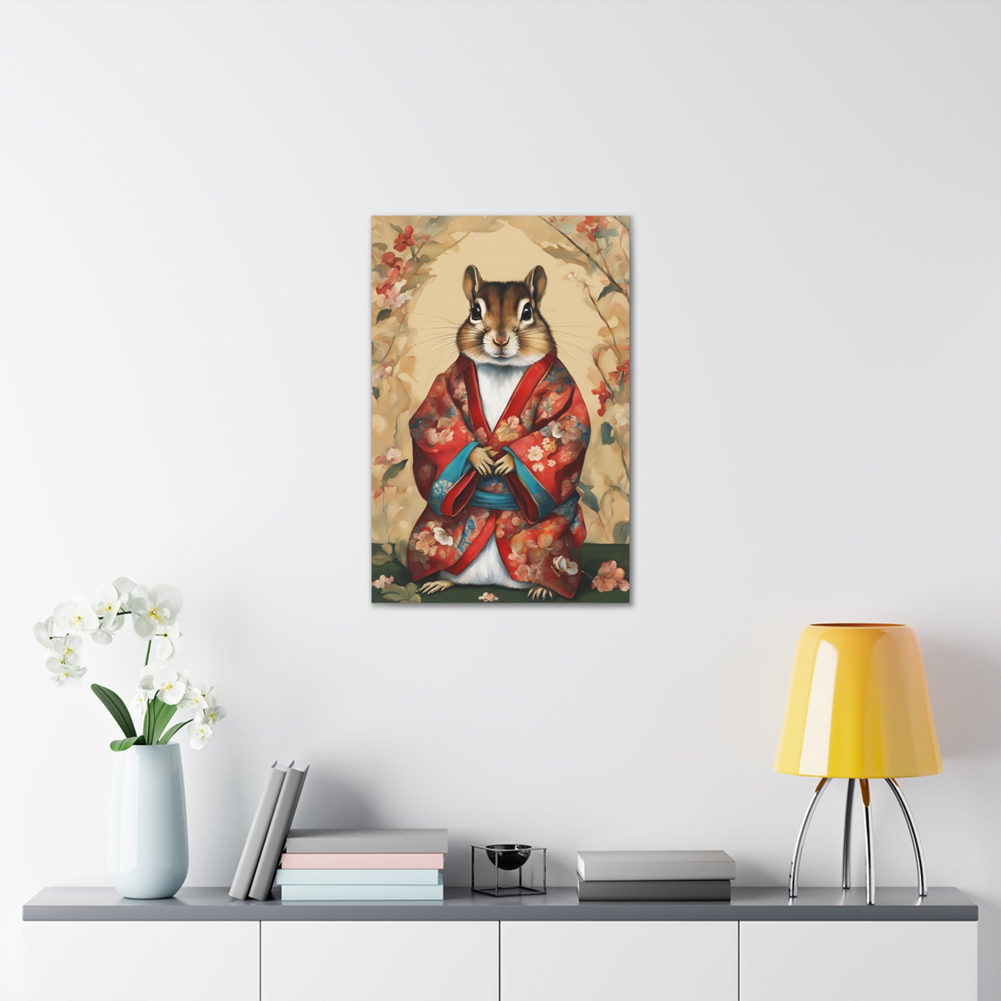 Chipmunk In Japan Art 20x30 Inch Canvas Wall Gallery Wrap Canvas