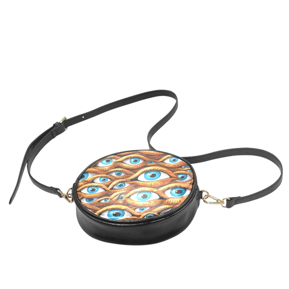 Surreal Eyes Round Sling Bag Round Sling Bag (1647)