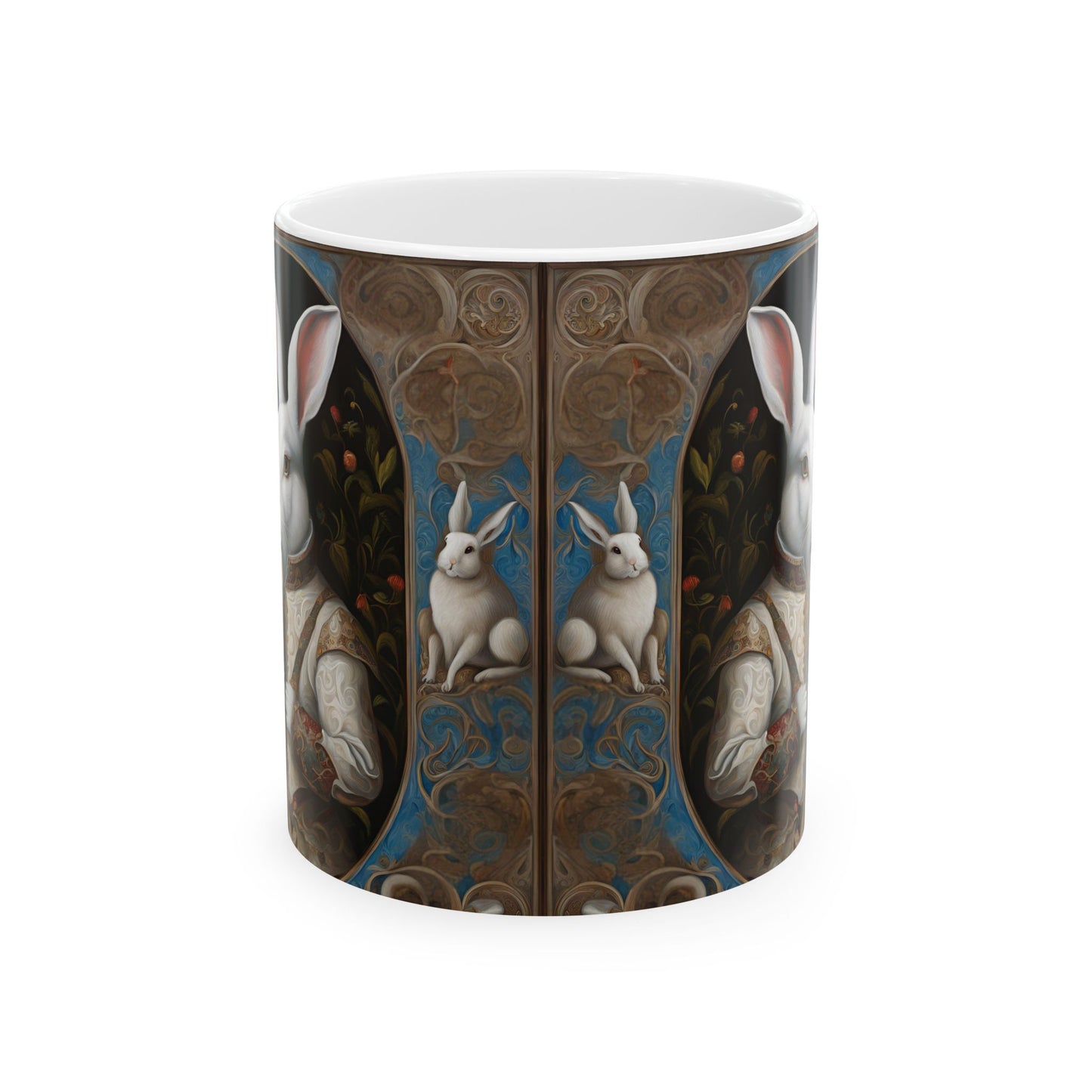 Regal Rabbit Coffee Mug Cup 11oz Fantasy Animal Art Ceramic Mug