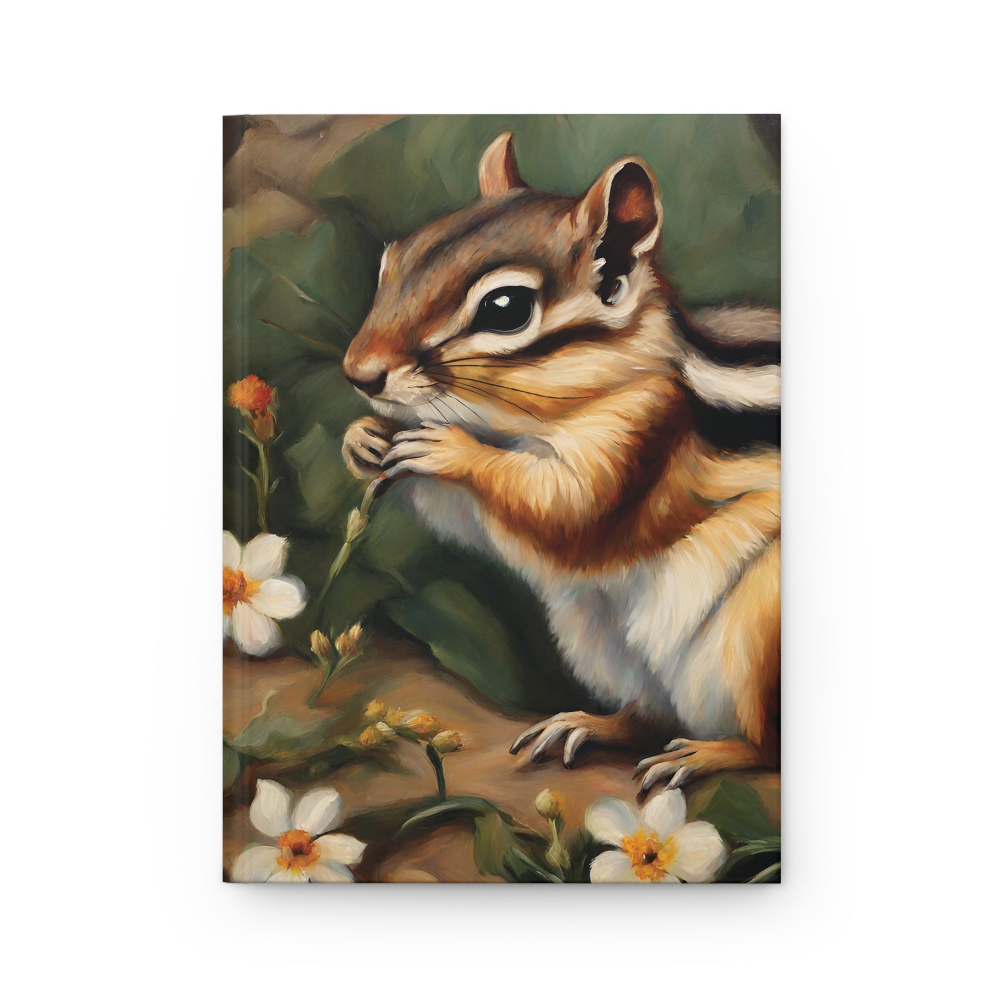 Chipmunk Flower Art Hardcover Journal Notebook Matte 75 Sheets 5.75x8 inches Paper products