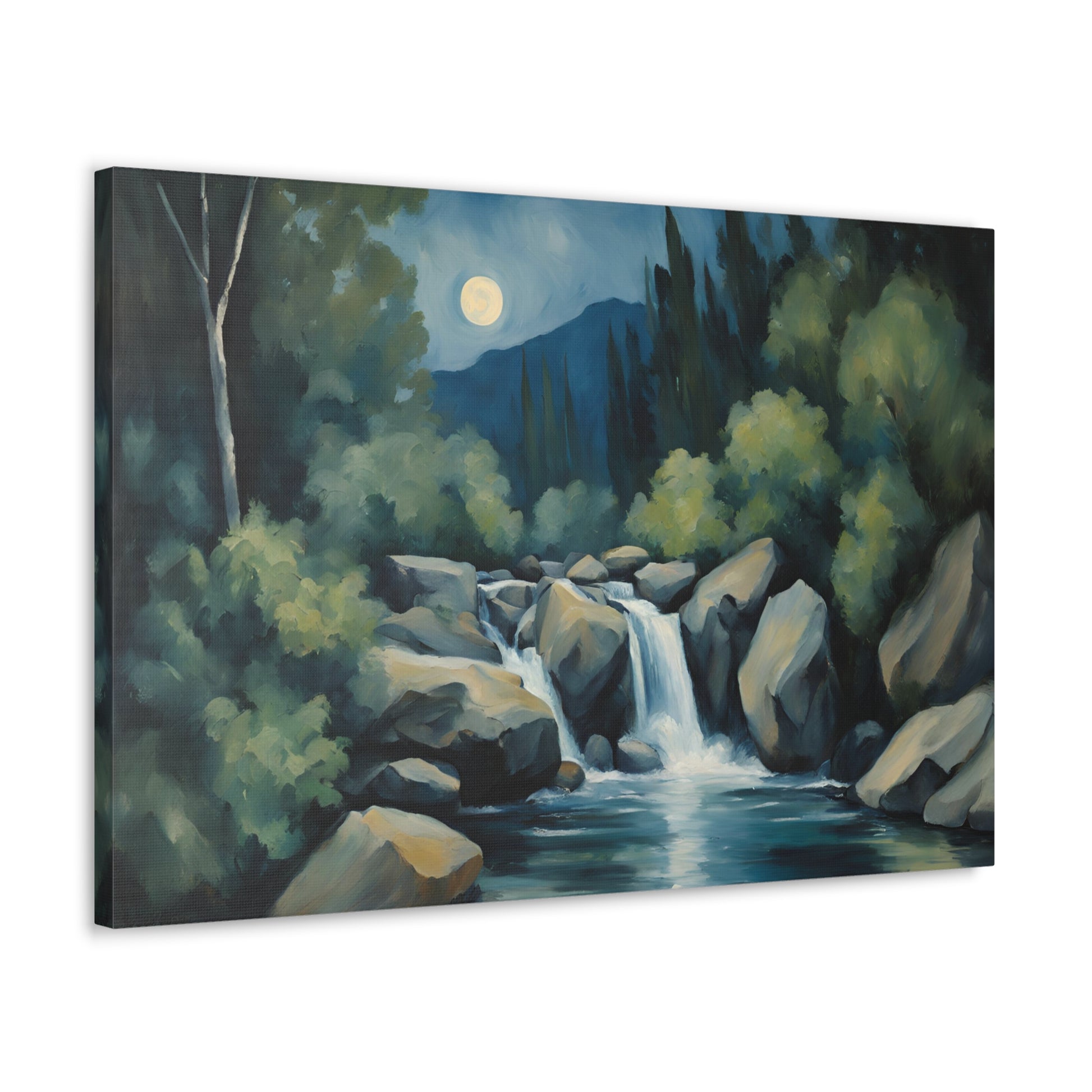 Moonlit Landscape Canvas Print 30x20 Inch Wall Art Canvas