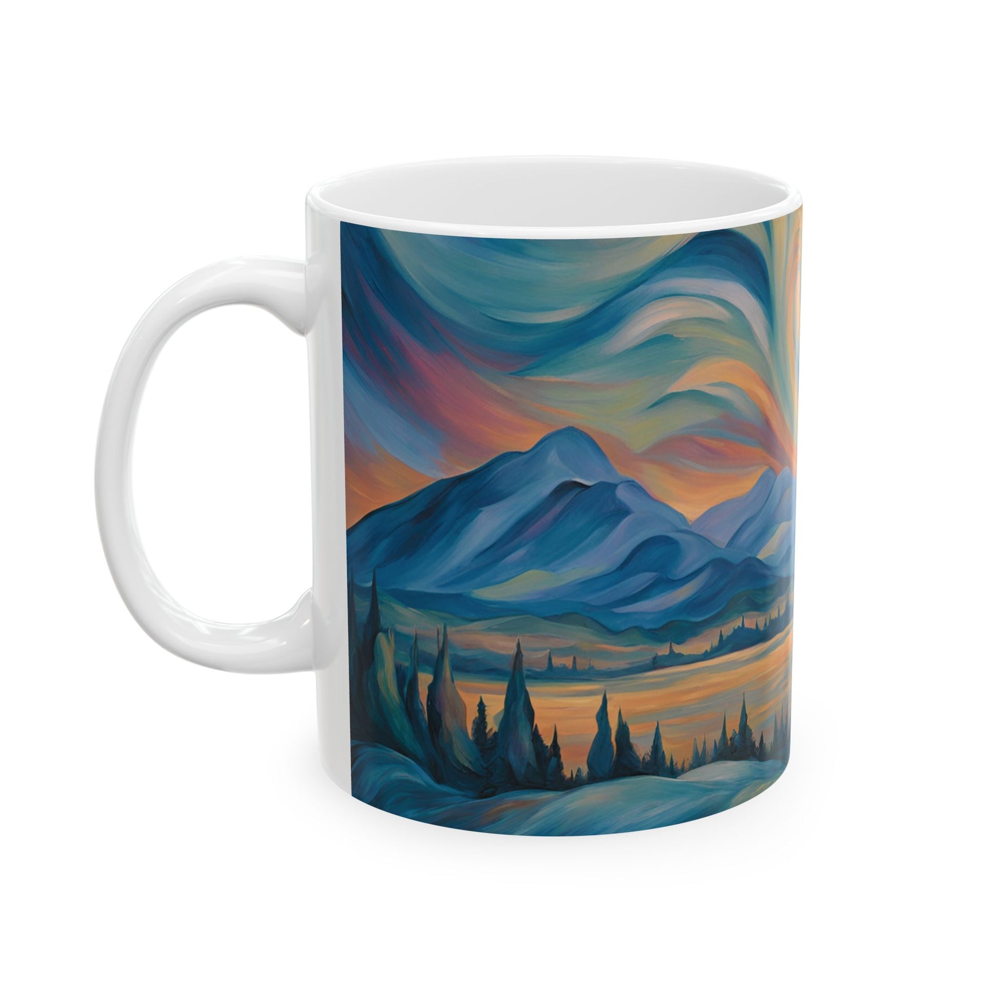 Northern Lights Coffee Mug 11oz Aurora Borealis Art Cup Mug