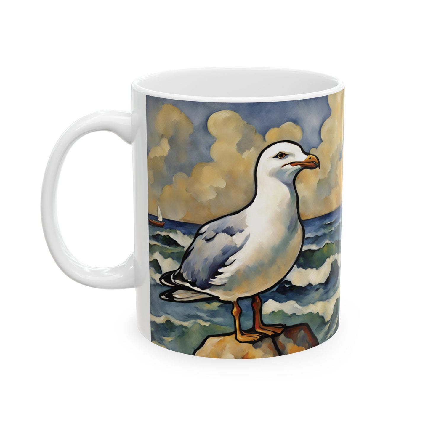 Seagull Coffee Mug 11oz Nautical Art Ceramic Cup