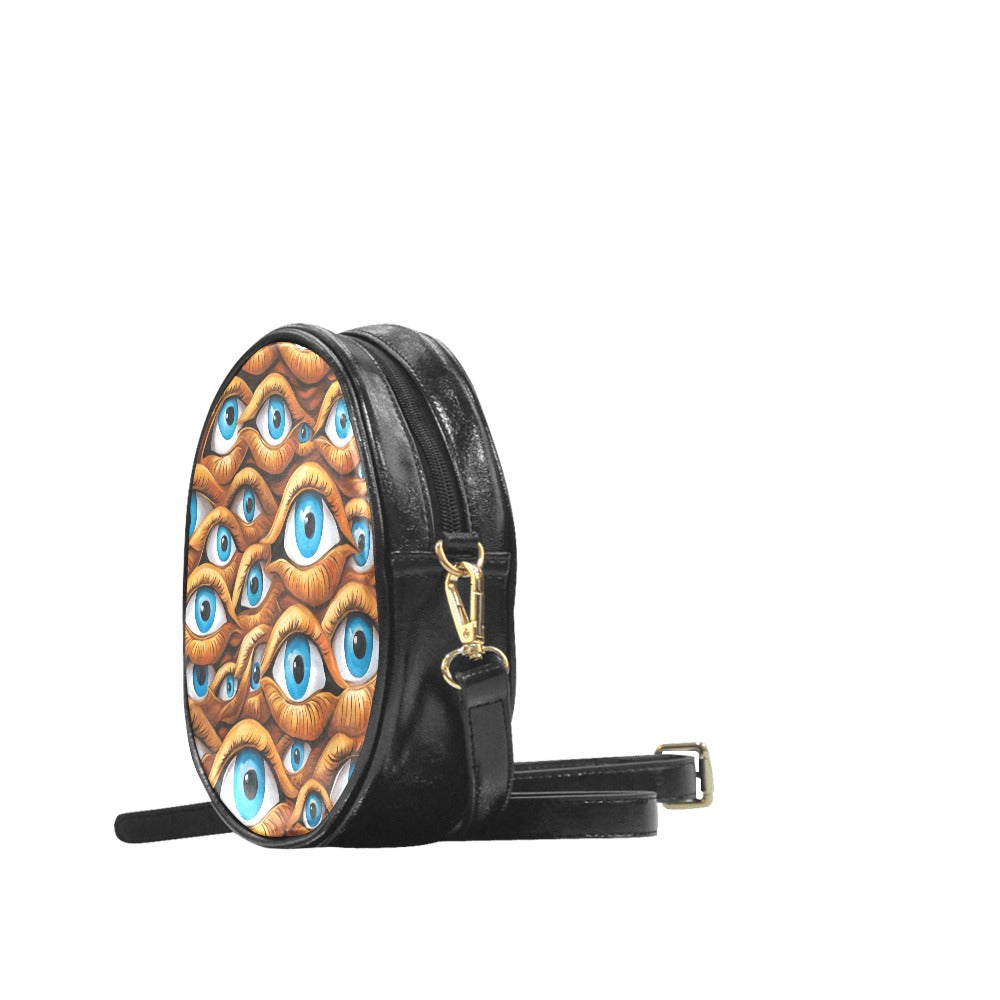 Surreal Eyes Round Sling Bag Round Sling Bag (1647)