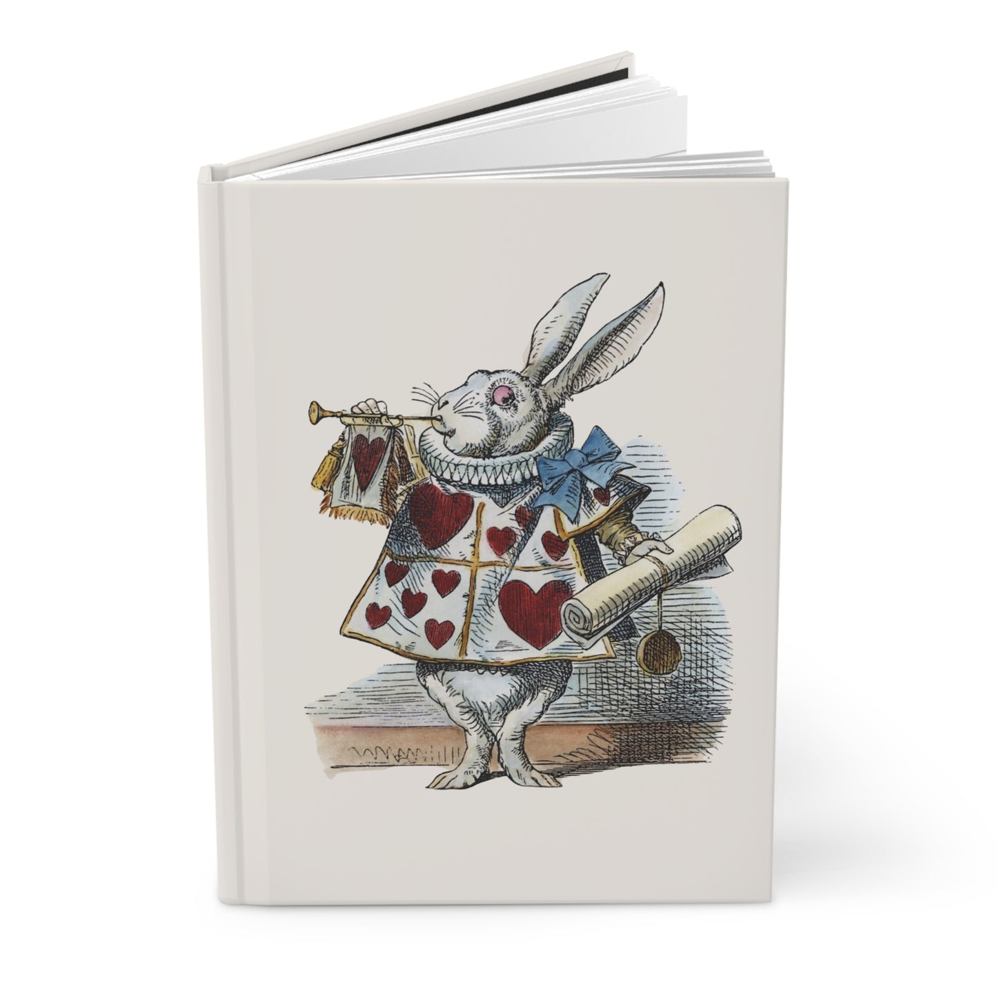 White Rabbit Hardcover Notebook Journal Lined Matte Alice In Wonderland Art Paper products Journal