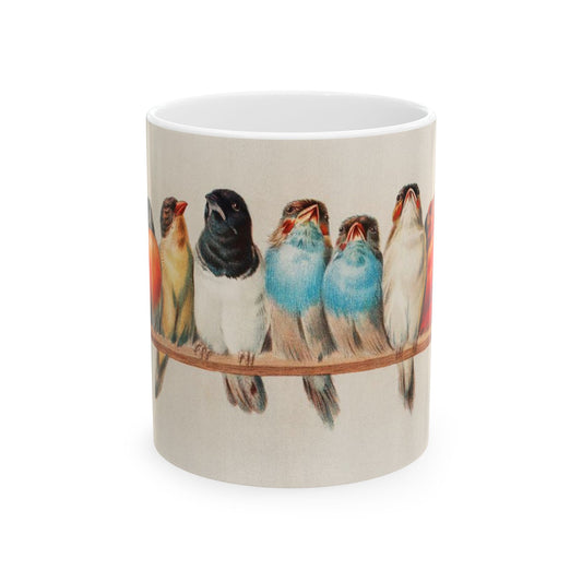 A Perch of Birds Ceramic Coffee Mug 11oz Hector Giacomelli Art 11oz Coffee Mugs Holiday Picks Home & Living Kitchen Mug Mugs Sublimation White base Mug