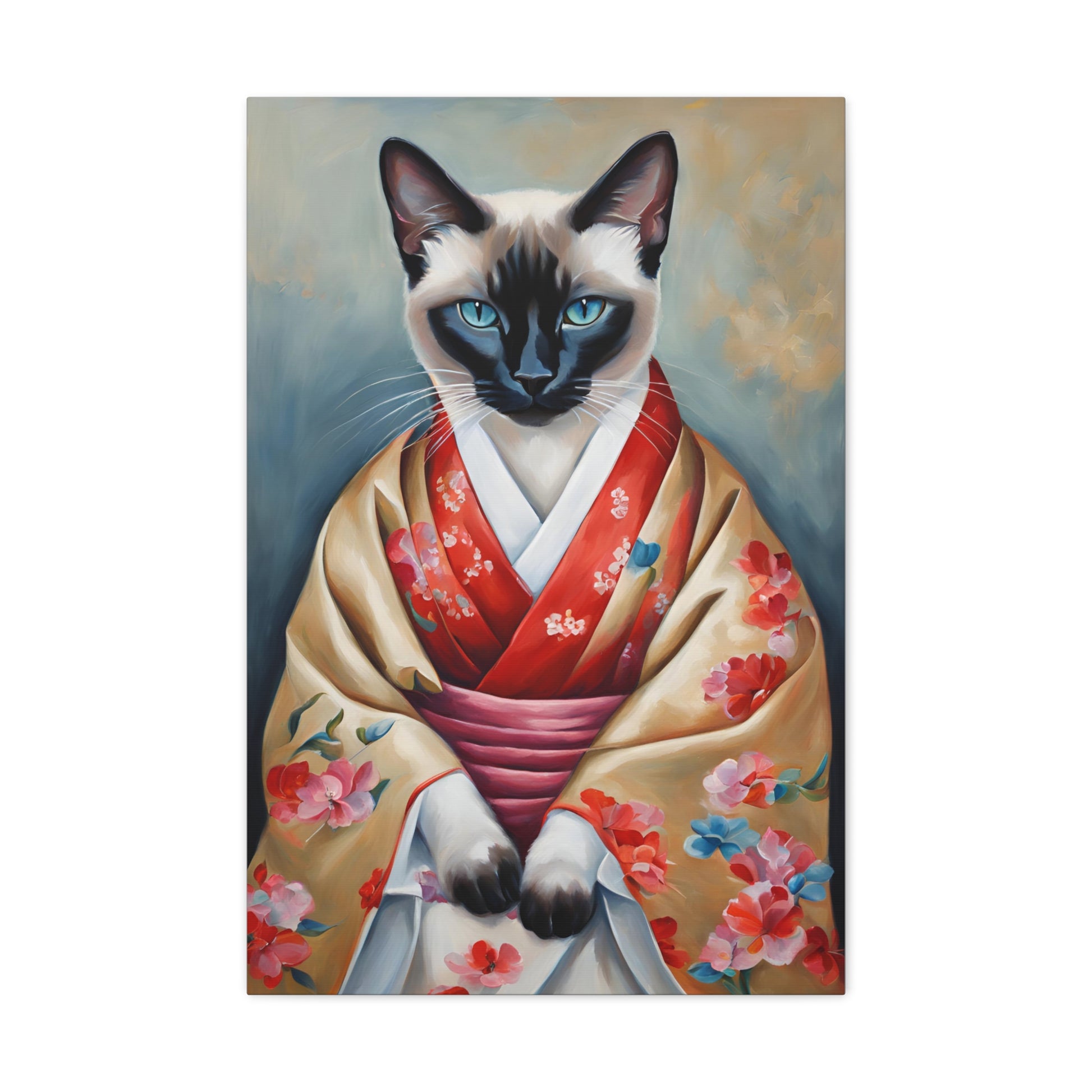 Siamese Cat In Kimono 20x30 Inch Canvas Wall Art Gallery Wrap Canvas