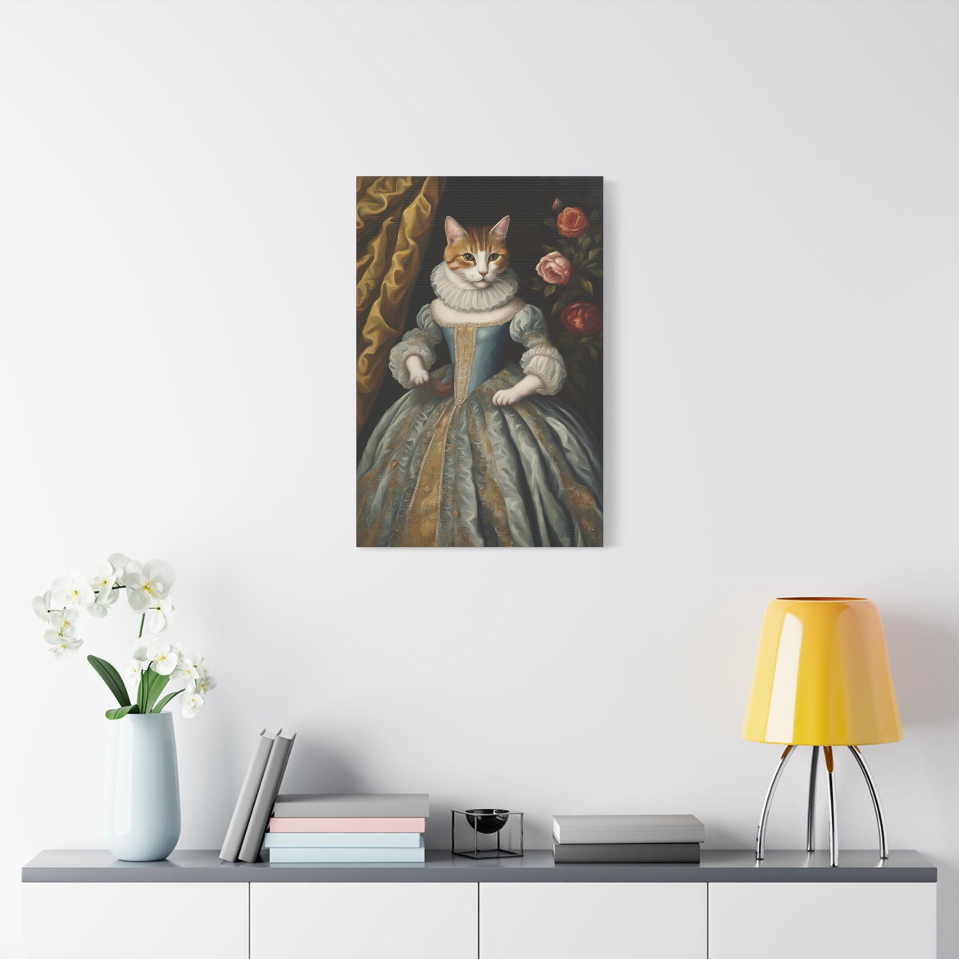 Cat Of The Renaissance Art Canvas Print Wall Decor 20x30 Inch Ready To Hang Canvas