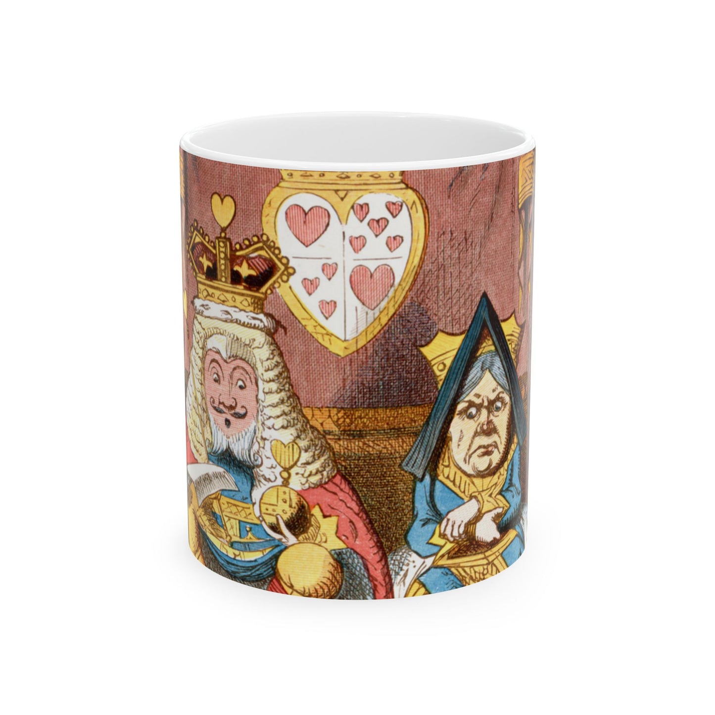 King And Queen Of Hearts Ceramic Coffee Mug 11oz Alice In Wonderland Art Mug