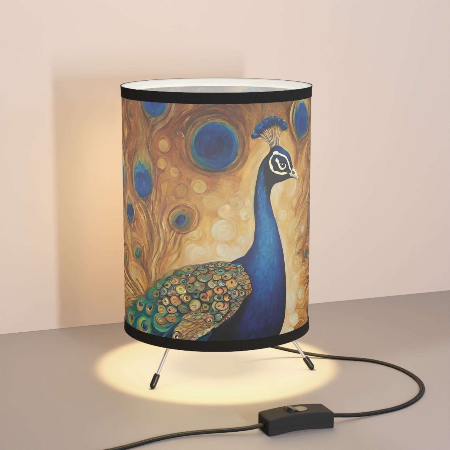 Peacock Tripod Table Lamp USCA Plug Home Decor