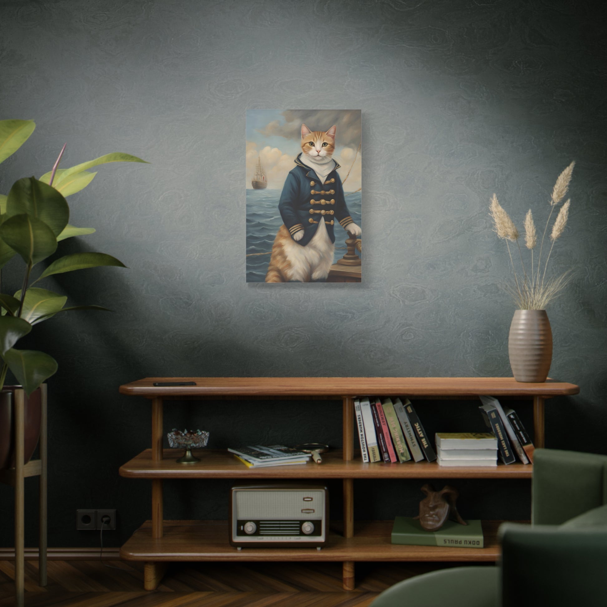 Cat Admiral Art Canvas Print Wall Decor 20x30 Inch Ready To Hang Canvas