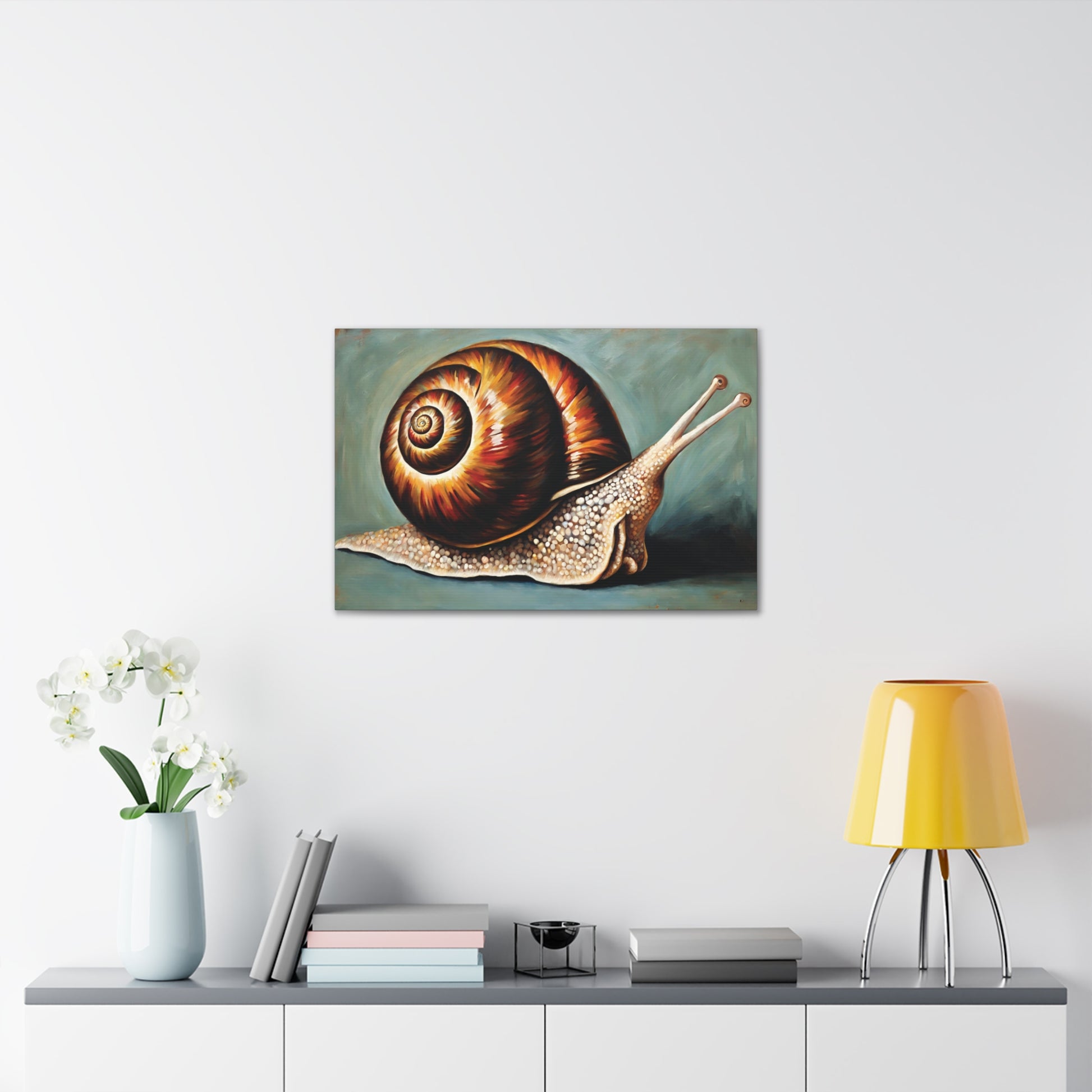 Snail Canvas Gallery Wrap 30x20 Inch Wall Art Art & Wall Decor Canvas Fall Picks Hanging Hardware Home & Living Indoor Top Spring Products Valentine's Day promotion Canvas