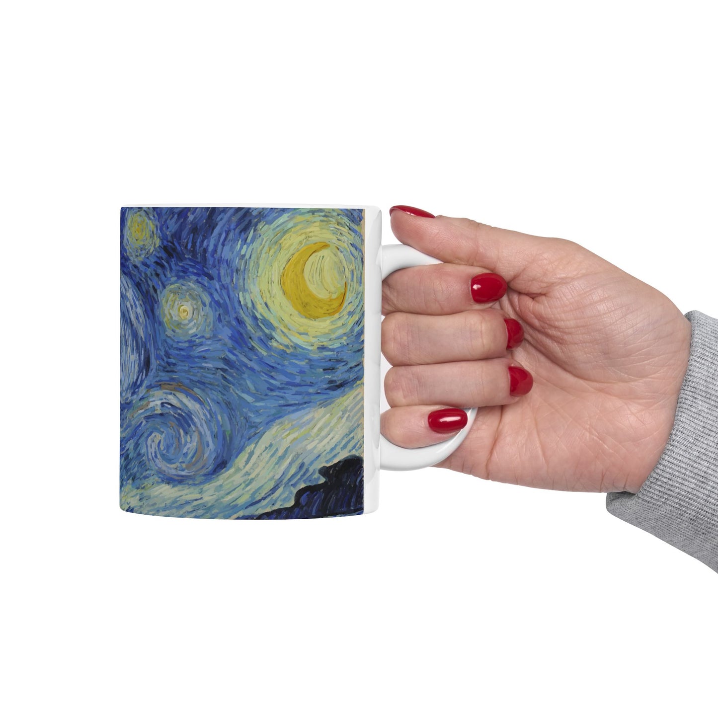 Starry Night Vincent Van Gogh Art Ceramic Coffee Mug 11oz 11oz Coffee Mugs Holiday Picks Home & Living Kitchen mug Mugs Sublimation White base Mug