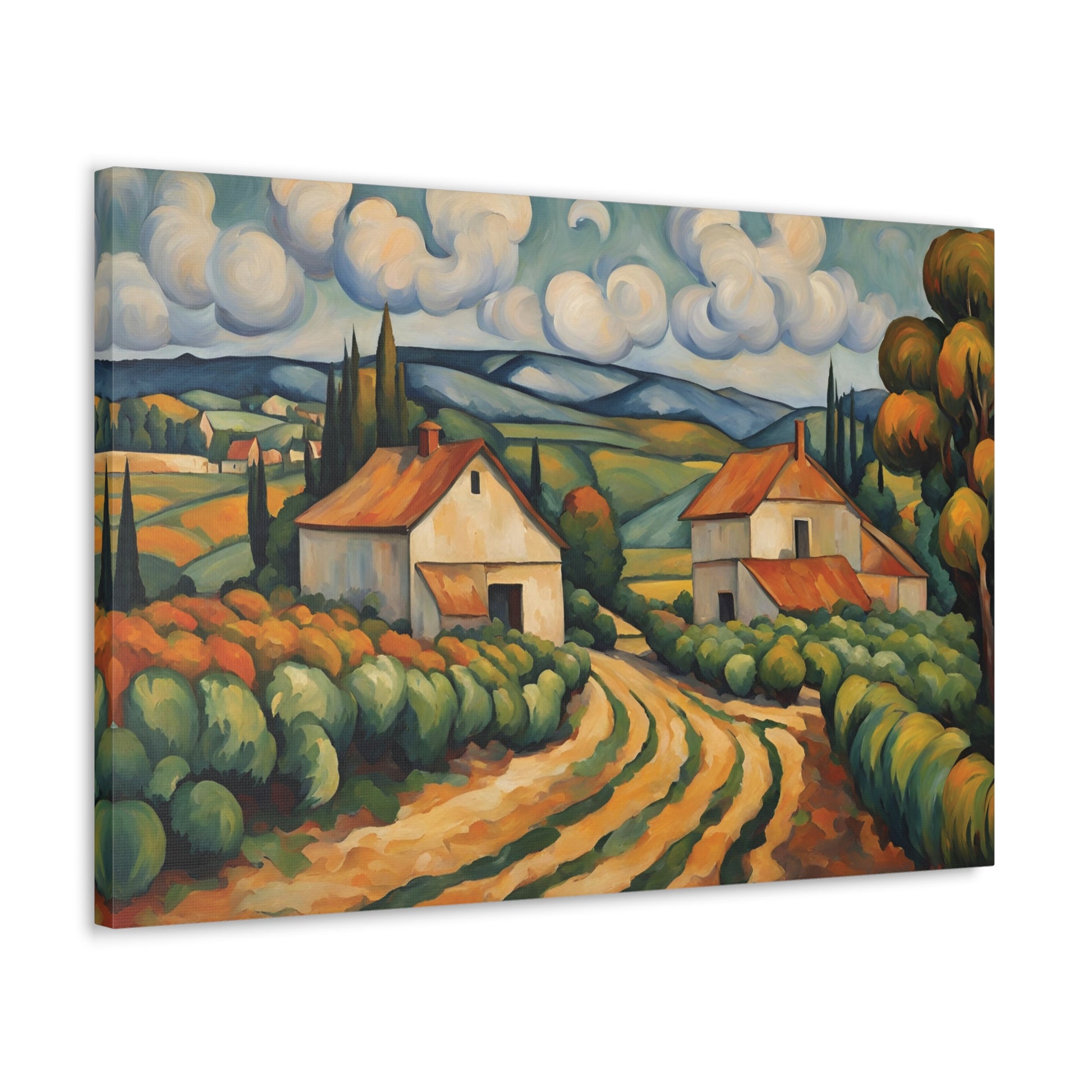 Farm Landscape Canvas Gallery Wrap 30x20 Inch Wall Art Canvas