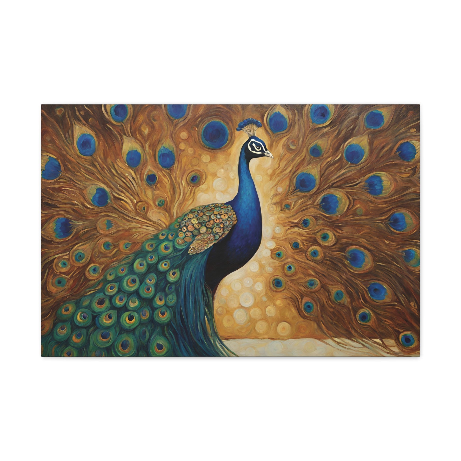 Peacock Modern Wall Art Canvas Print 30x20 Inch Canvas