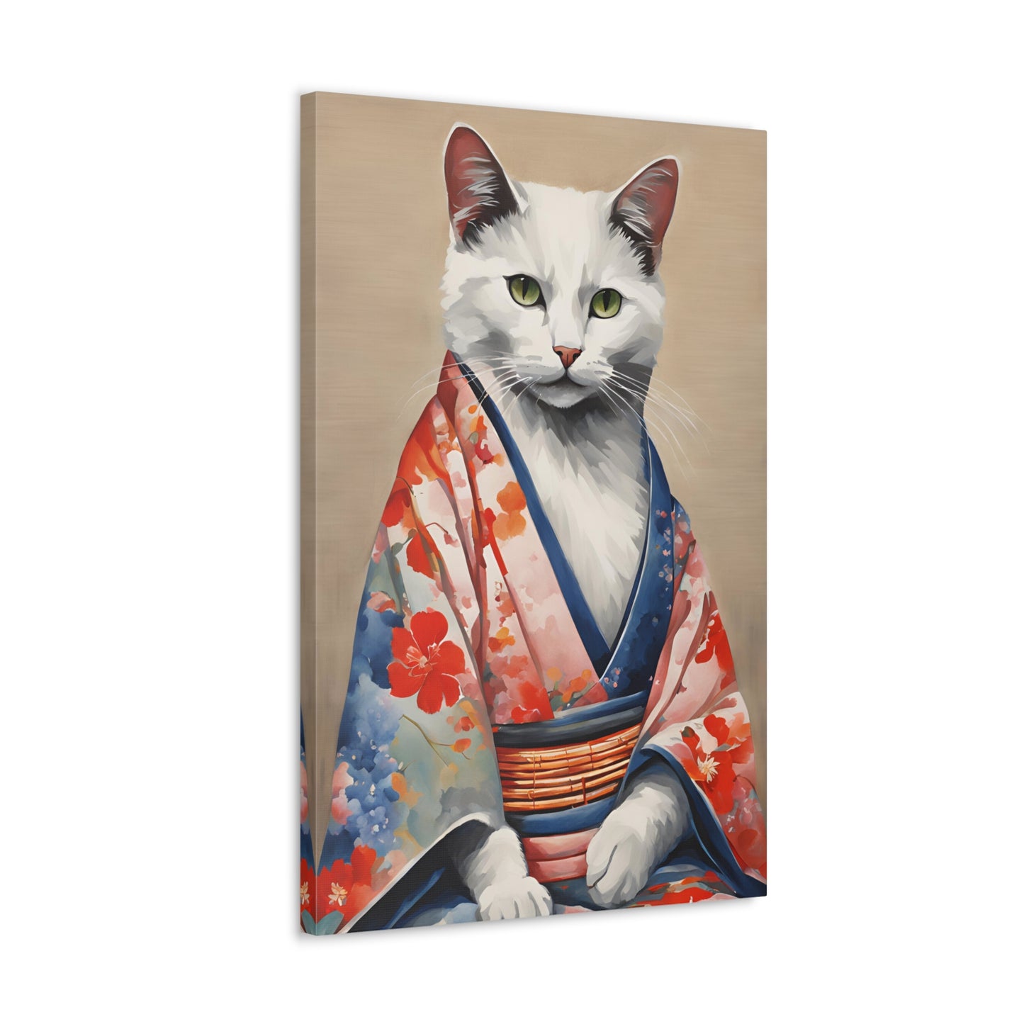 Cat In Kimono 20x30 Inch Canvas Wall Art Gallery Wrap Canvas