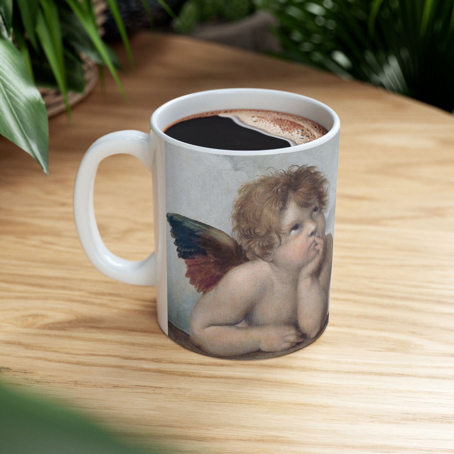 Angels Sistine Madonna Raphael Art Ceramic Coffee Mug 11oz 11oz Coffee Mugs Holiday Picks Home & Living Kitchen Mug Mugs Sublimation White base Mug