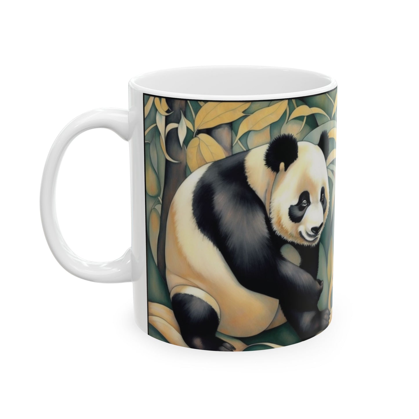 Panda Coffee Mug 11oz Art Nouveau Ceramic Cup