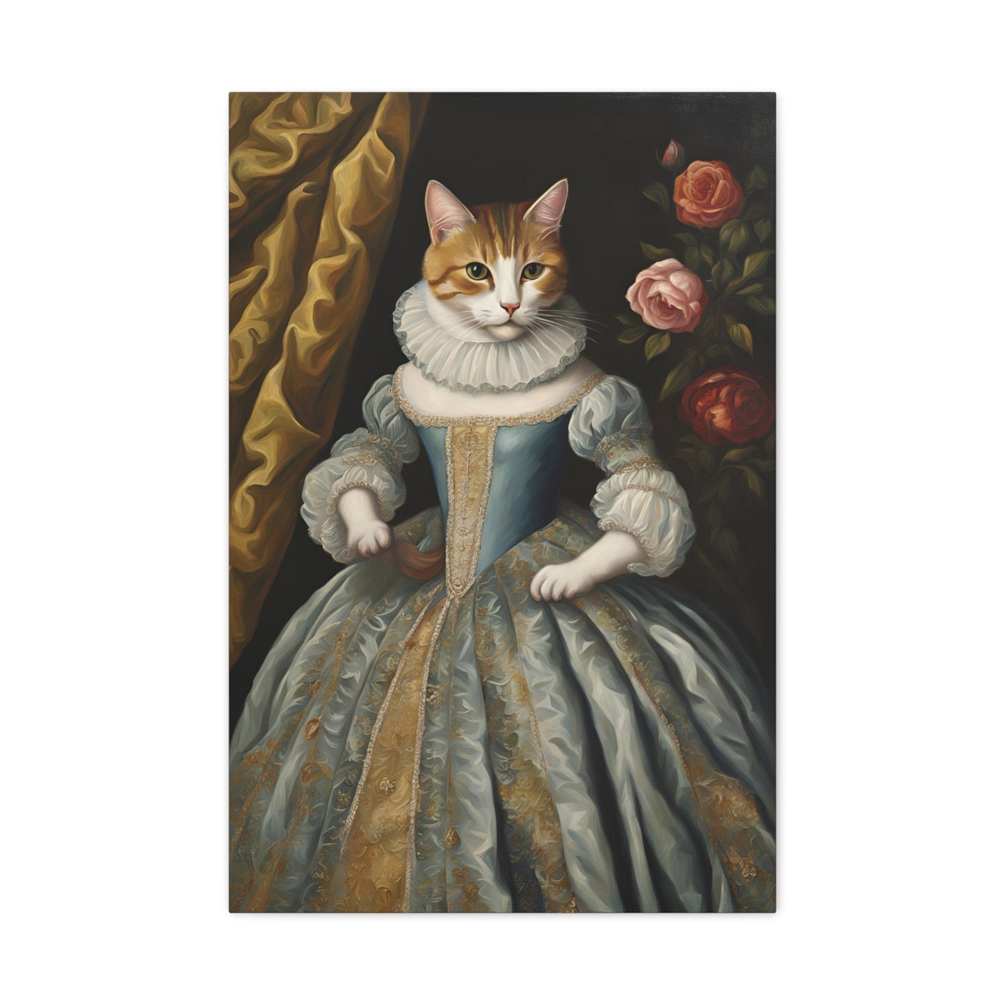 Cat Of The Renaissance Art Canvas Print Wall Decor 20x30 Inch Ready To Hang Canvas