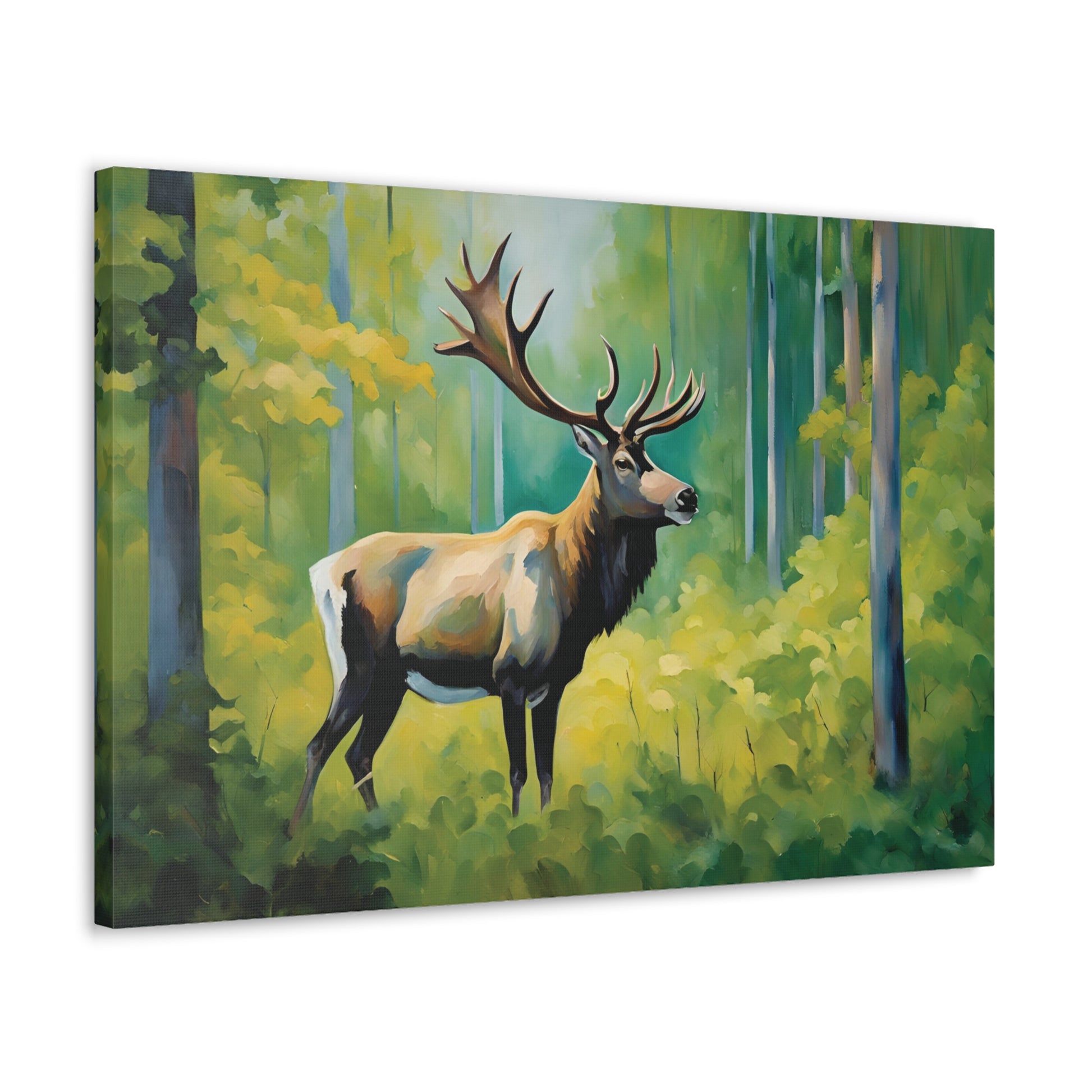 Caribou Forest Landscape Canvas Print 30x20 Inch Wall Art Canvas