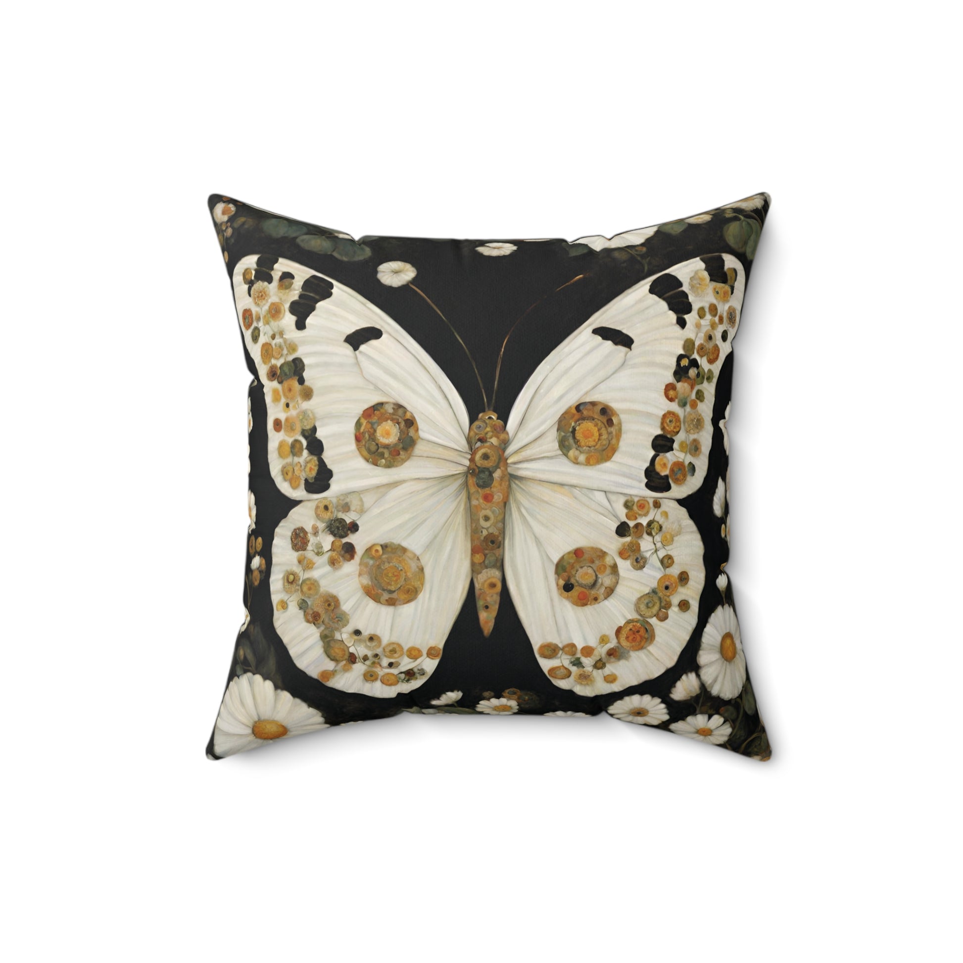 Moth Butterfly Throw Pillow Faux Suede 16x16 Inches Throw Pillows