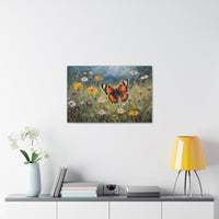 Butterfly and Wildflowers Canvas Wall Art 30 by 20 Inch