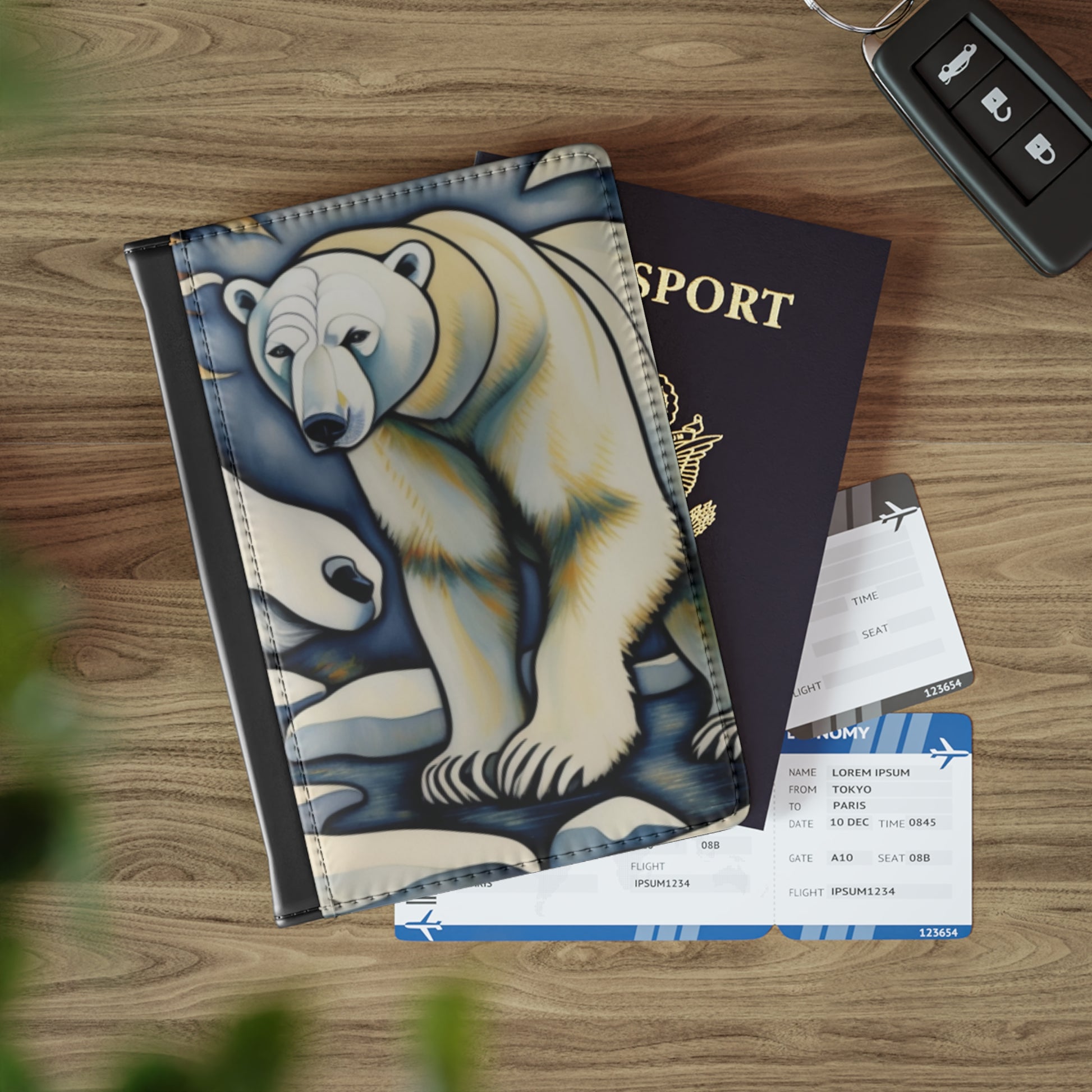 Polar Bear Art Passport Cover Travel ID Holder Animal Animal Art Passport Passport Cover Polar Bear Travel Travel ID Handbag & Wallet Accessories