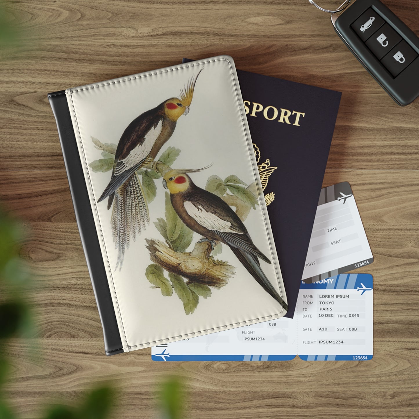 Cockatiels Passport Cover Travel ID Holder Handbag & Wallet Accessories