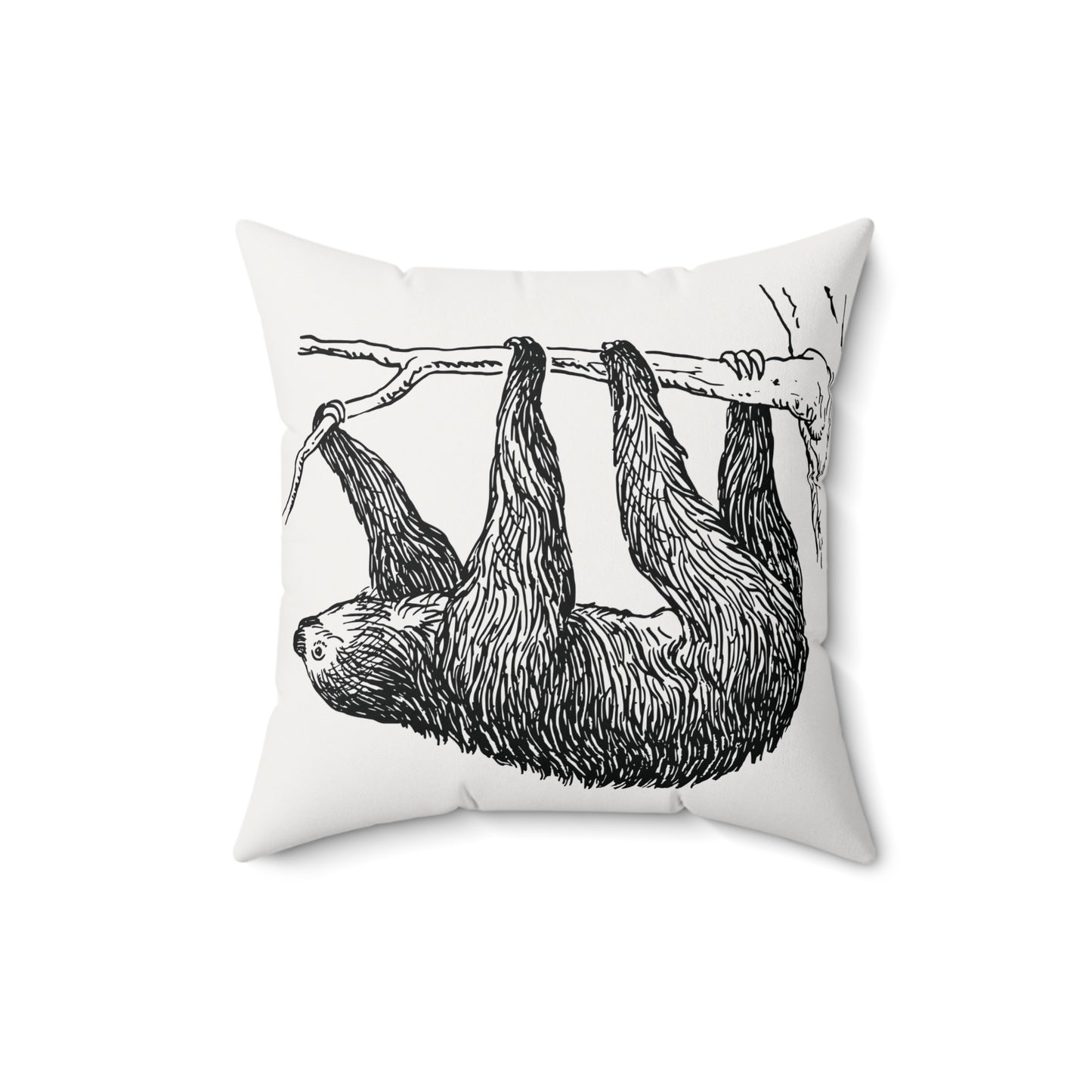 Sloth Art Throw Pillow Faux Suede 16x16 Inches 16 Inch Animal Animal Art Decorative Pillow Faux Suede Pillow Sloth Throw Pillow Throw Pillows