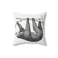 Sloth Art Throw Pillow Faux Suede 16x16 Inches