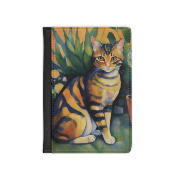 Tabby Cat Art Passport Cover Travel ID Holder