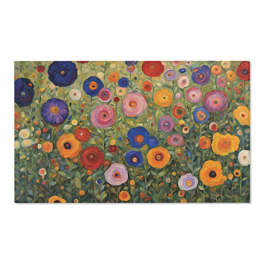 Colorful Flowers Area Rug 36x60 inches 36x60 Inch Rug Area Rug Flower Flower Art Flowers Polyester Chenille Rug Rectangular Rug Rug