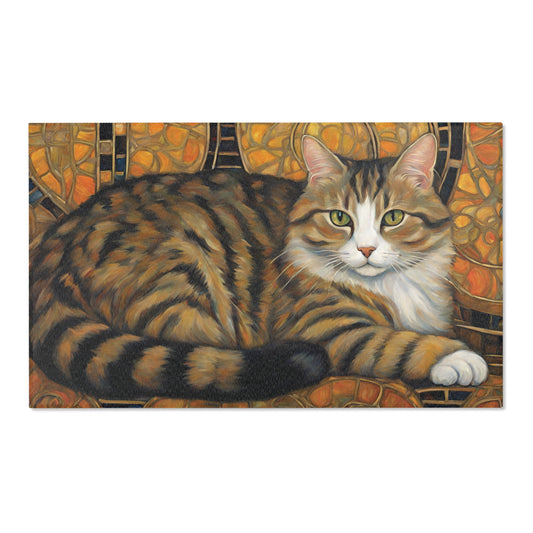 Tabby Cat Area Rug 36x60 inches 36x60 Inch Rug Area Rug Cat Cats Polyester Chenille Rug Rectangular Rug Rug Tabby Cat