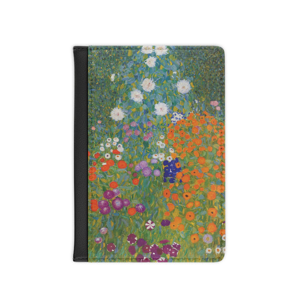 Flower Garden Passport Cover Travel ID Holder Gustav Klimt Art