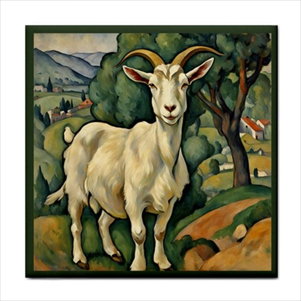 Goat Ceramic Tile Decorative Backsplash 4.25 Inches Ceramic Tile