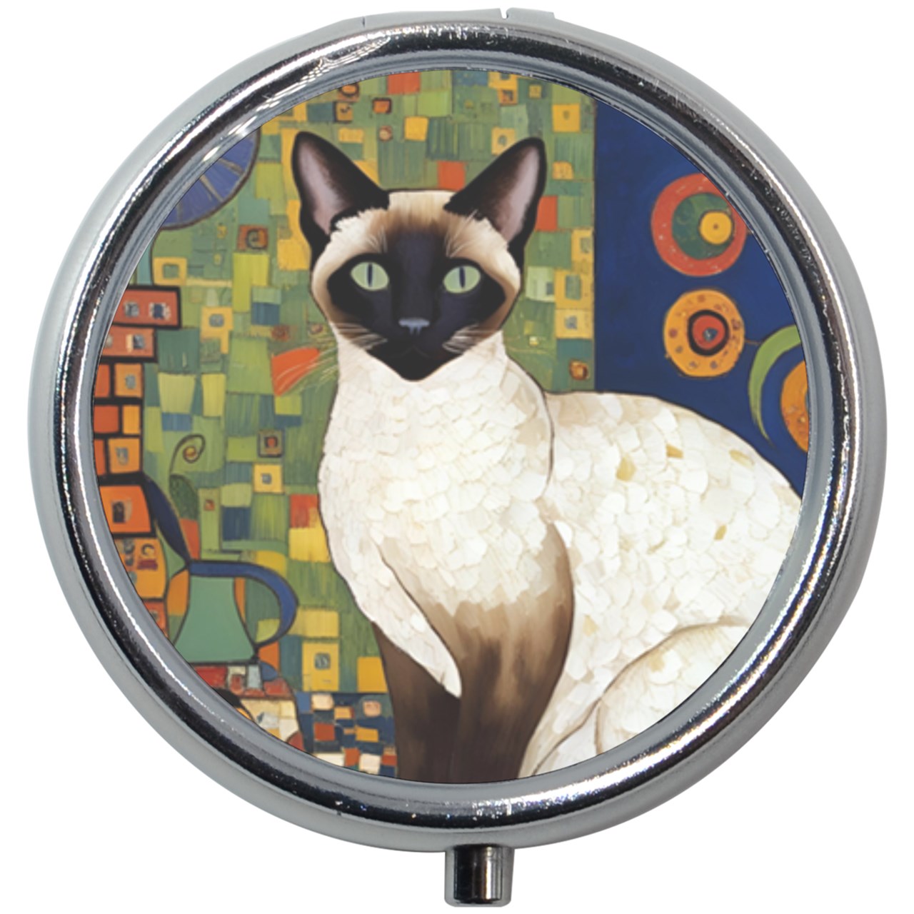 Siamese Cat Pill Box Medication Travel Case Pillboxes