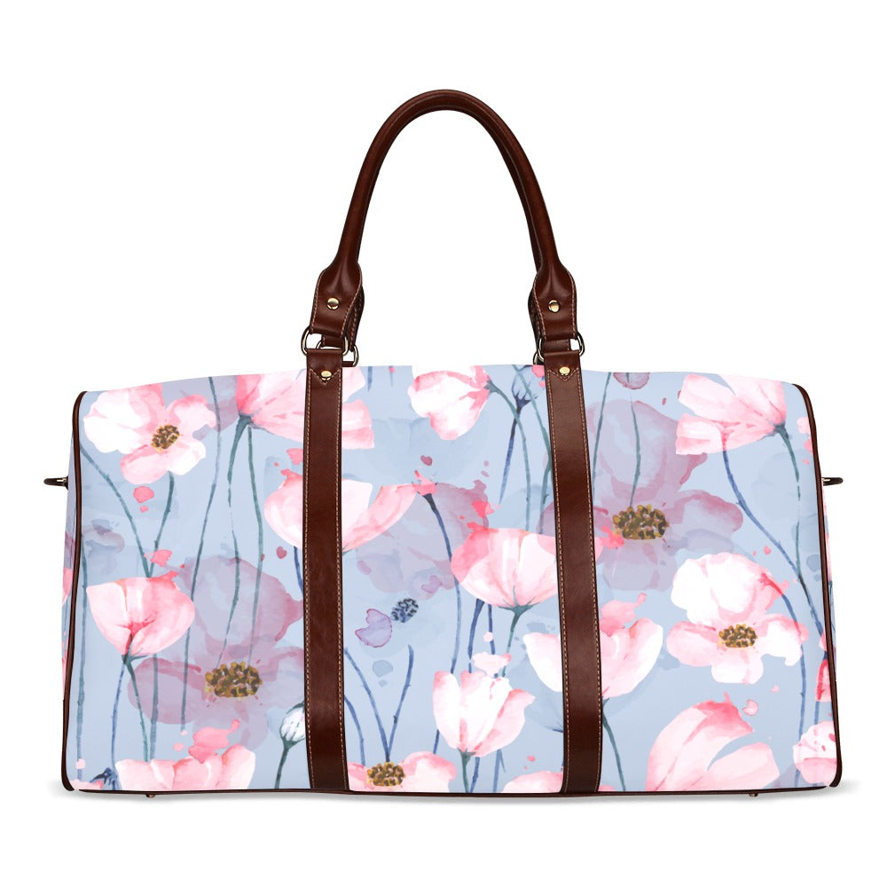 Travel Overnight Bag Carry On Pink Flower Pattern Water Resistant Art Carryon Flower Flower Art Flower Garden Flower Pattern Flowers Overnight Bag Pink Pink Flowers Shoulder Bag Travel waterproof travel bag Tote Bag