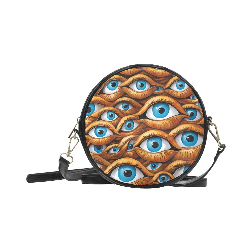 Surreal Eyes Round Sling Bag Round Sling Bag (1647)