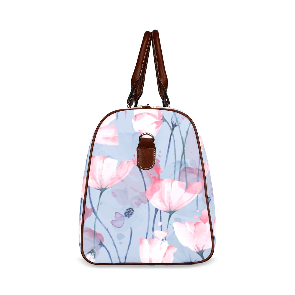 Travel Overnight Bag Carry On Pink Flower Pattern Water Resistant Art Carryon Flower Flower Art Flower Garden Flower Pattern Flowers Overnight Bag Pink Pink Flowers Shoulder Bag Travel waterproof travel bag Tote Bag