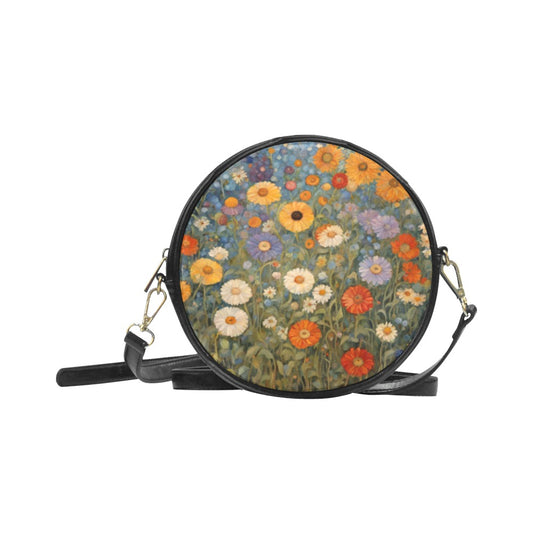 Art Nouveau Flower Purse Round PU Leather Art Nouveau Flowers PU Leather Purse Round Purse Purse