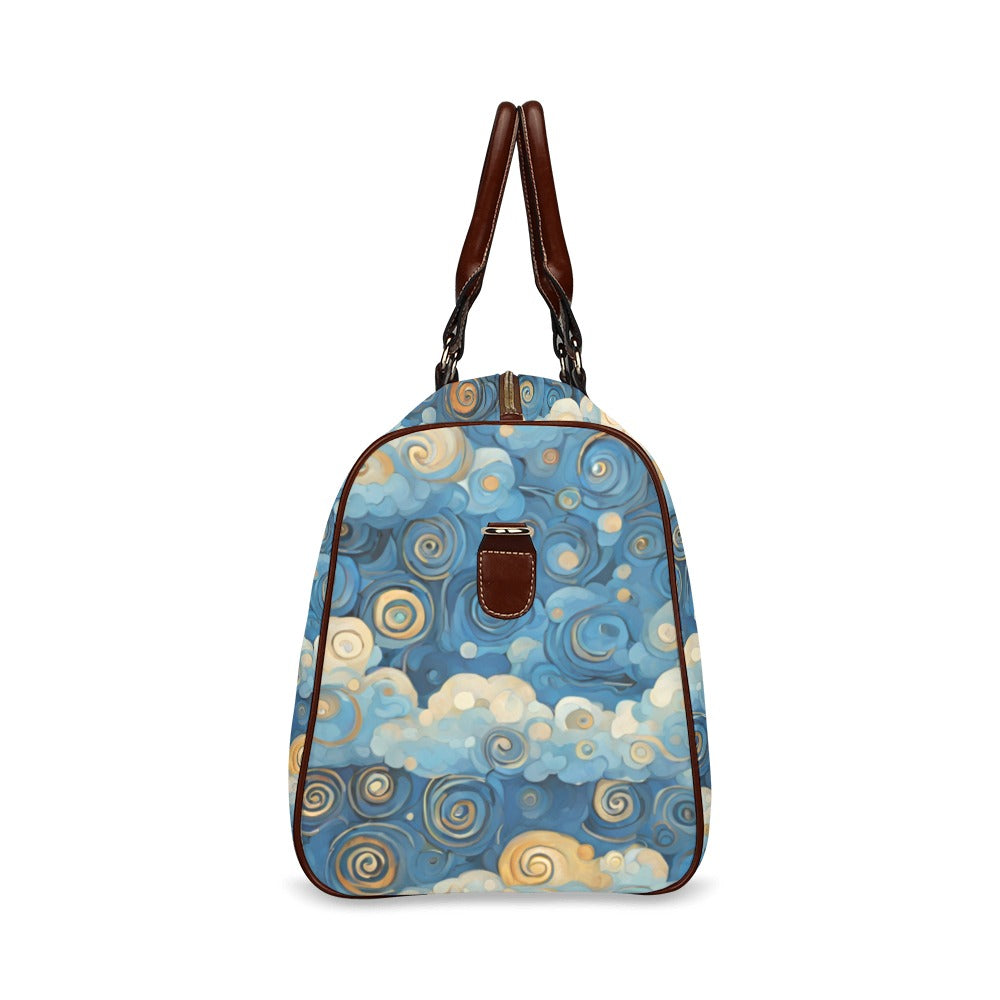 Blue Cloud Sky Travel Overnight Bag Carry On Water Resistant Art Blue Carryon Clouds Map Overnight Bag Shoulder Bag Sky Travel waterproof travel bag Tote Bag