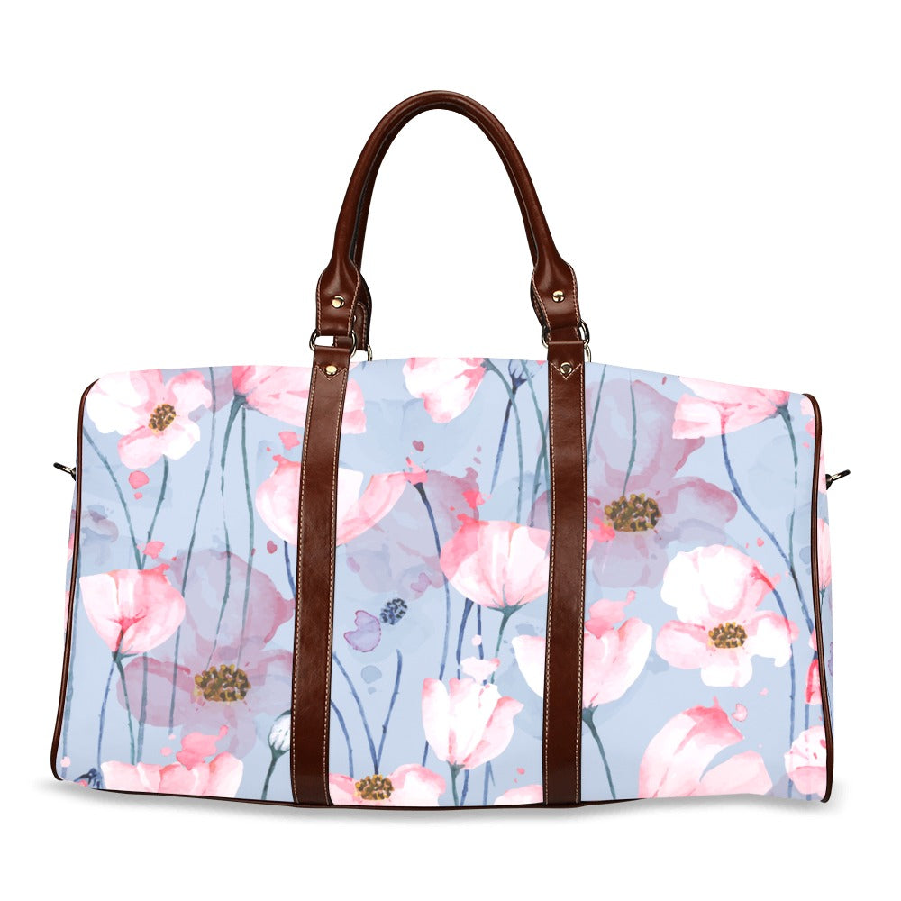 Travel Overnight Bag Carry On Pink Flower Pattern Water Resistant Art Carryon Flower Flower Art Flower Garden Flower Pattern Flowers Overnight Bag Pink Pink Flowers Shoulder Bag Travel waterproof travel bag Tote Bag