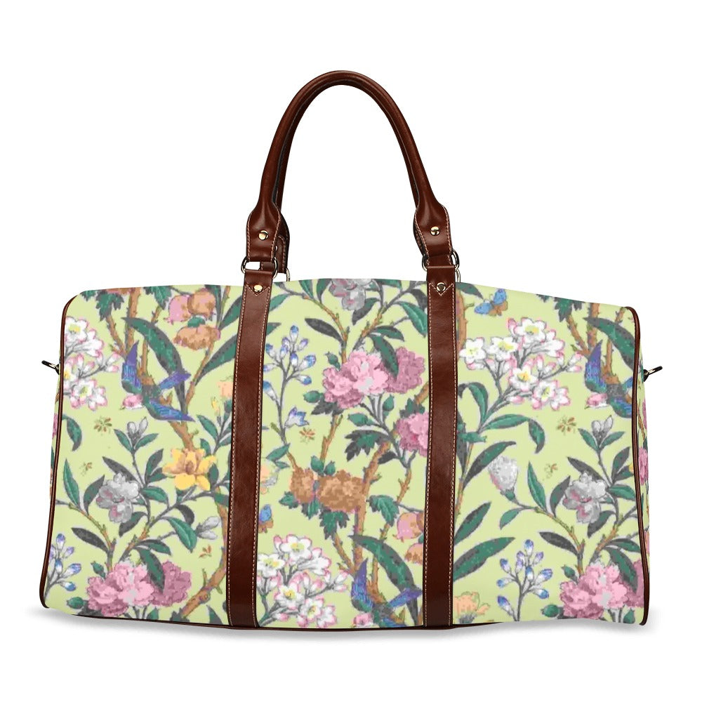 Travel Overnight Bag Carry On Vintage Floral Pattern Water Resistant Tote Bag