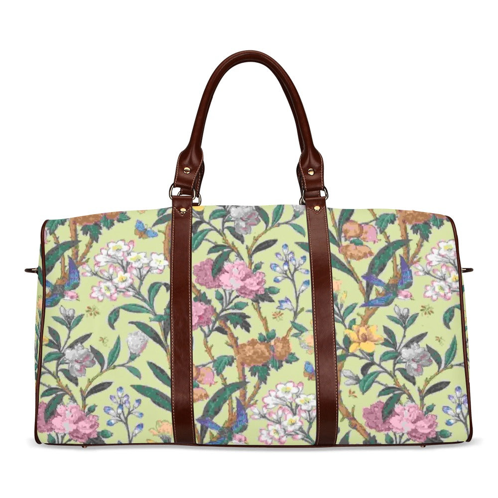 Travel Overnight Bag Carry On Vintage Floral Pattern Water Resistant Tote Bag