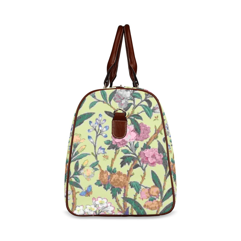 Travel Overnight Bag Carry On Vintage Floral Pattern Water Resistant Tote Bag