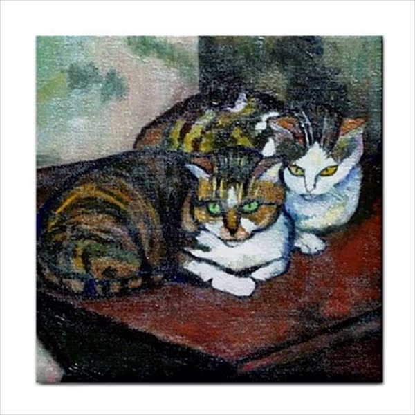 Cats Suzanne Valadon Ceramic Tile Art Set Of 4 Decorative Backsplash Tiles Art Backsplash Cat Cats Ceramic Ceramic Tile Ceramic Tile Set Home Decor Kitty Suzanne Valadon Tile Ceramic Tile Set