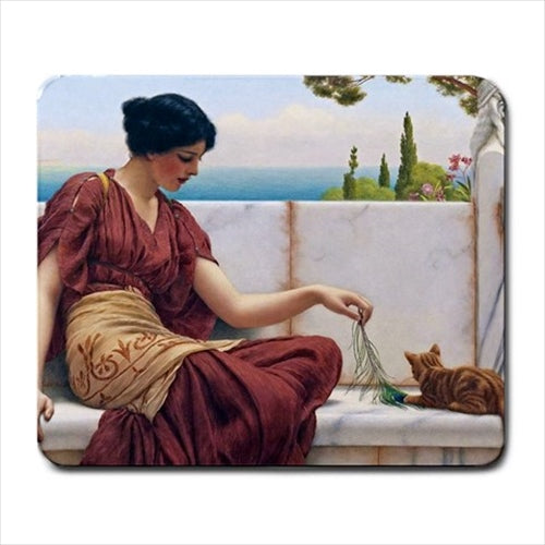 The Favorite John William Godward Art Computer Mat Mouse Pad Art Mouse Pad Cat Computer Mat Mouse Mouse Pad mousepad Office Accessory Mouse Pad