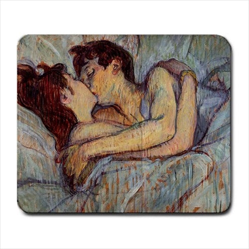 In Bed, The Kiss Toulouse Lautrec Art Computer Mat Mouse Pad Art Mouse Pad Computer Mat Mouse Mouse Pad mousepad Office Accessory Mouse Pad