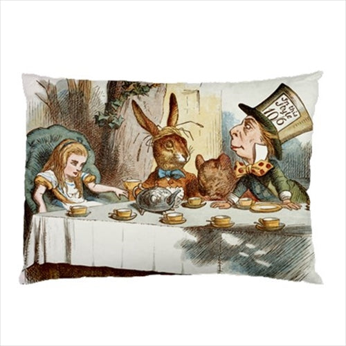 Alice In Wonderland March Hare Mad Hatter Tea Party Art Pillow Case Pillowcase