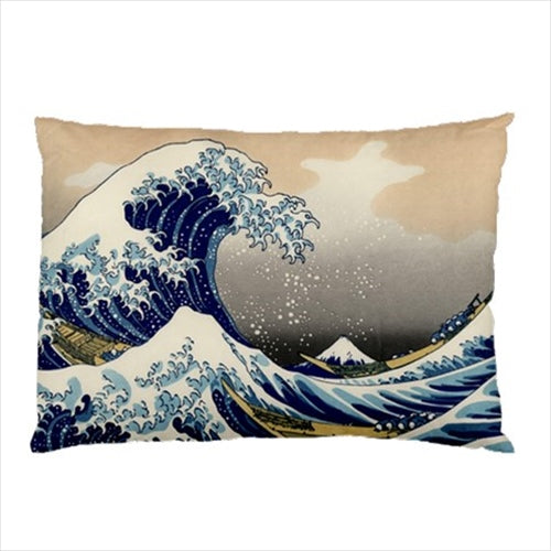 Great Wave Mount Fuji Hokusai Japanese Art Pillow Case Pillowcase